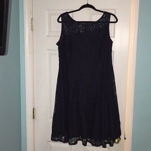 Navy blue lace homecoming dress